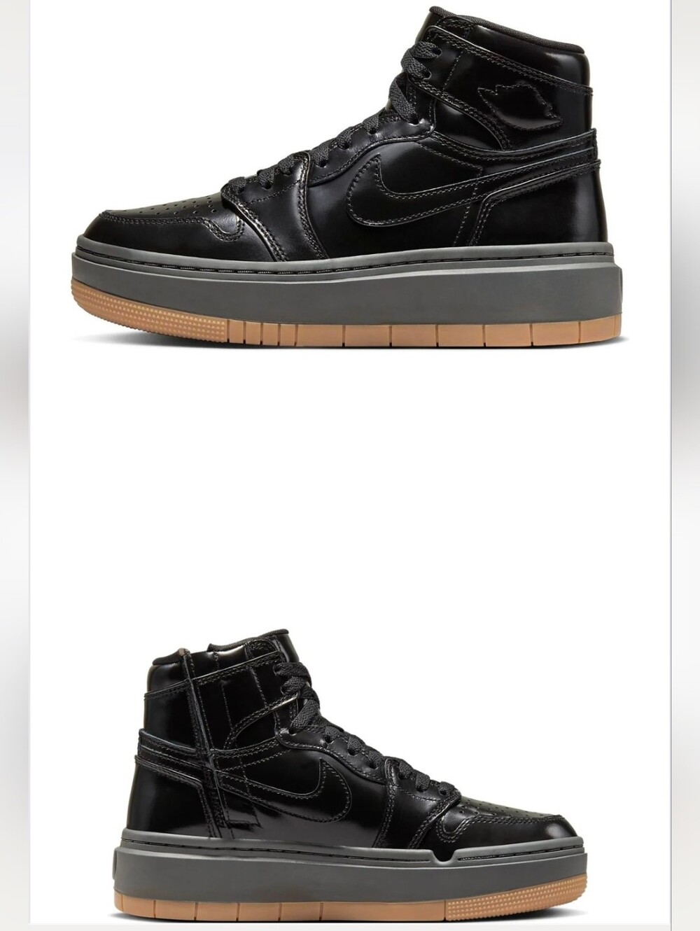 Air Jordan Women's 1 Elevate High 'Black Gum' Patent Leather - size 7